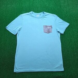 Marsh Wear Tshirt Mens XL Green Teal Ride The Tide Outdoors Fishing Pocket Tee